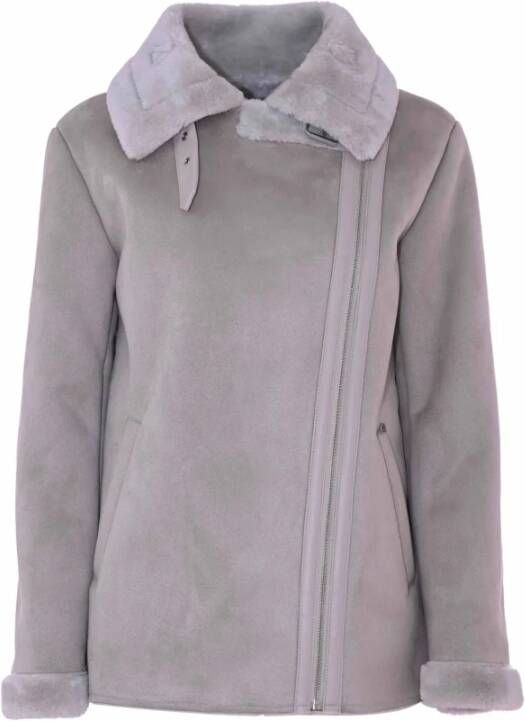 Kocca Winter fleece-stijl jas met rits Beige Dames