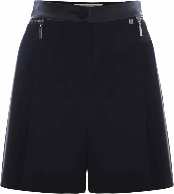 Kocca Dames Shorts in effen kleur met ritsen aan de zijkant Zwart Dames
