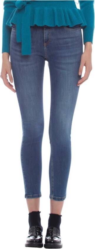 Kocca Donkere wassing hoge taille skinny jeans Blauw Dames