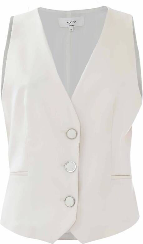 Kocca Elegant Tuxedo Vest met knopen White Dames