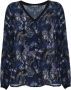 Kocca Elegante blouse met vlinderpatroon Blauw Dames - Thumbnail 1