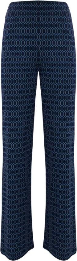 Kocca Elegante broek met geometrisch patroon Blauw Dames