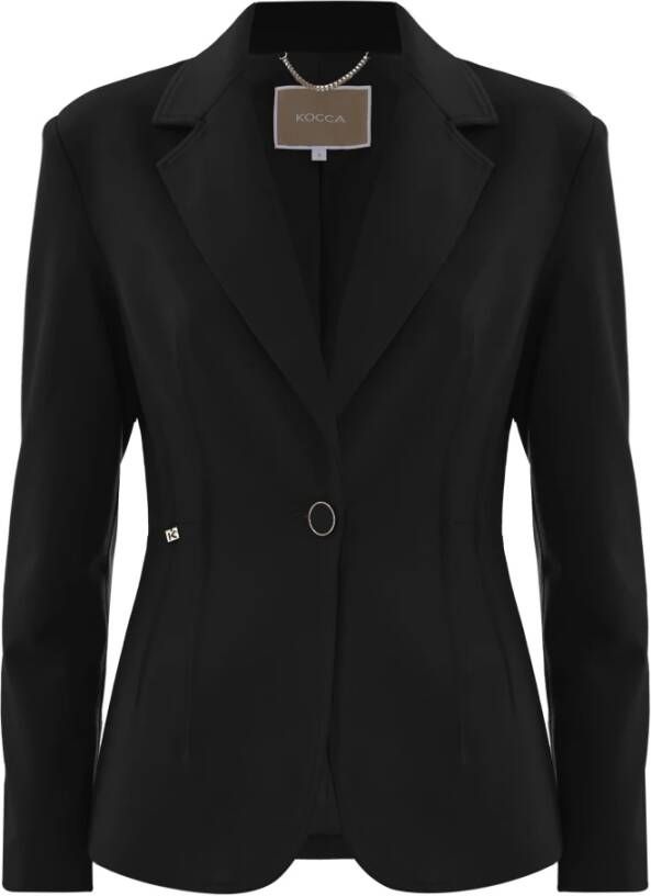 Kocca Elegante getailleerde jas met knoop Zwart Dames