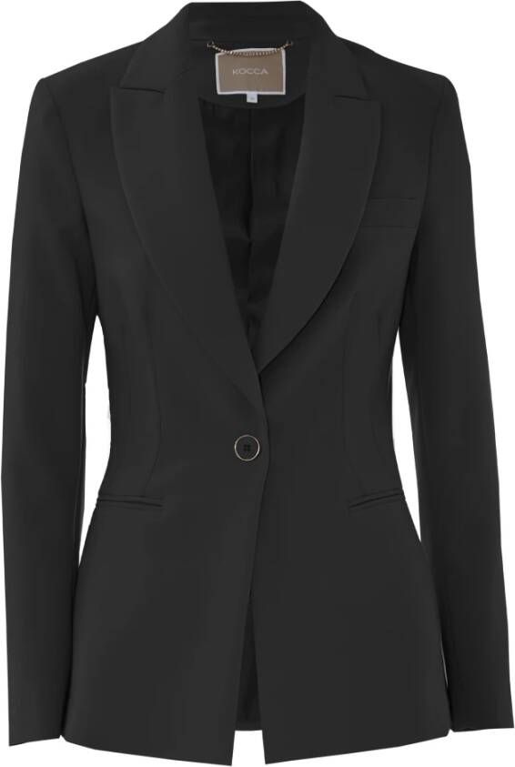 Kocca Elegante getailleerde jas met revers Zwart Dames