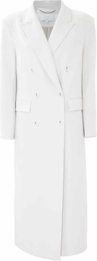 Kocca Elegante lange dubbelrij jas White Dames
