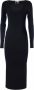 Kocca Elegante Viscose Sheath Jurk met Lange Mouwen Black Dames - Thumbnail 2
