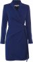 Kocca Elegante Winter Wikkeljurk Blauw Dames - Thumbnail 1