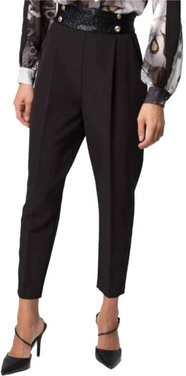 Kocca Erinola Wortel Hoge Taille Enkel Lengte Broek Zwart Dames