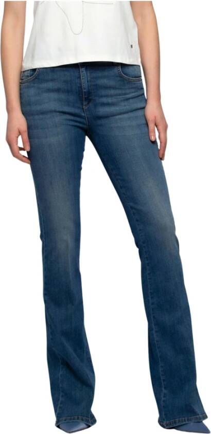 Kocca Flare Jeans met Hoge Taille Blauw Dames
