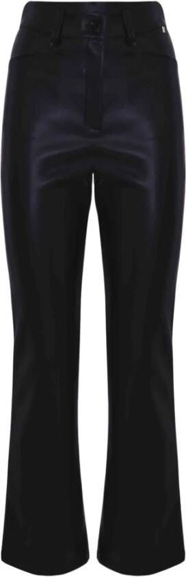 Kocca Flared broek met hoge taille van imitatieleer Zwart Dames