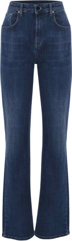 Kocca Flared Jeans met Hoge Taille en Stretchkatoen Blauw Dames