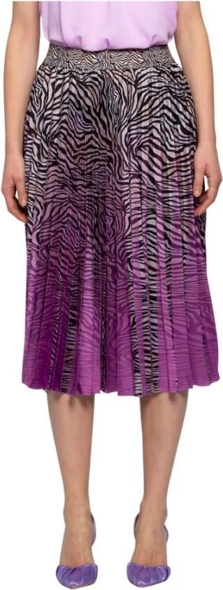 Kocca Geplooide Maxi Rok met Zebra Print Meerkleurig Dames