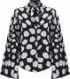 Kocca Gestreepte blouse met wijde mouwen Zwart Dames - Thumbnail 1