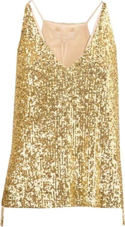 Kocca Glamoureuze Mouwloze Top Geel Dames