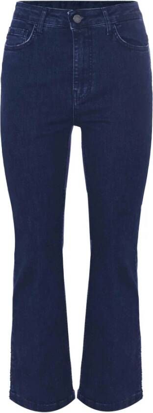Kocca Hoge taille stretch katoenen bootcut jeans Blauw Dames
