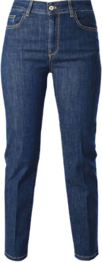 Kocca Donkere Denim Broek met Geaccentueerd Stiksel Blue Dames