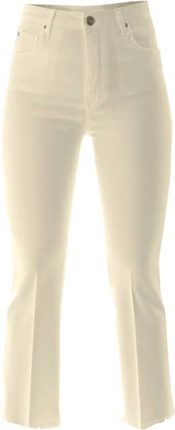Kocca Katoenen broek met franjes aan de zoom Beige Dames