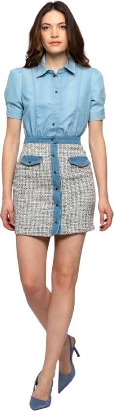 Kocca Denim jurk met bouclÃ© Maraell blauw