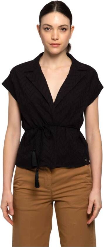 Kocca Katoenen shirt met korte mouwen Zwart Dames