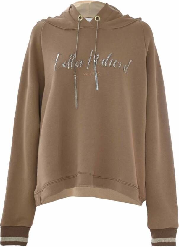 Kocca Katoenen sweatshirt met decoratieve tekst Bruin Dames