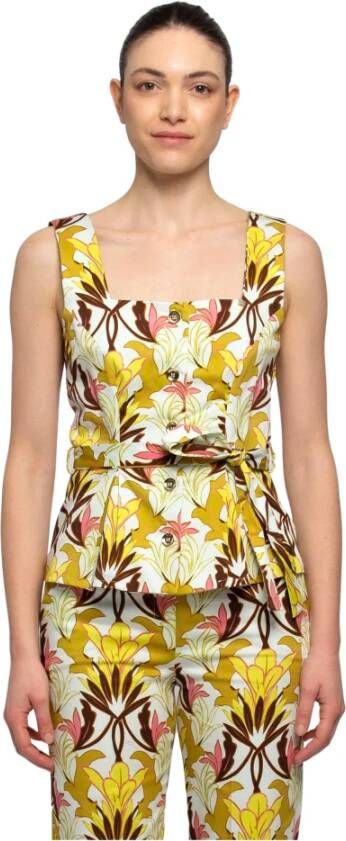 Kocca Katoenen top met bloemenprint en knopen aan de voorkant Meerkleurig Dames