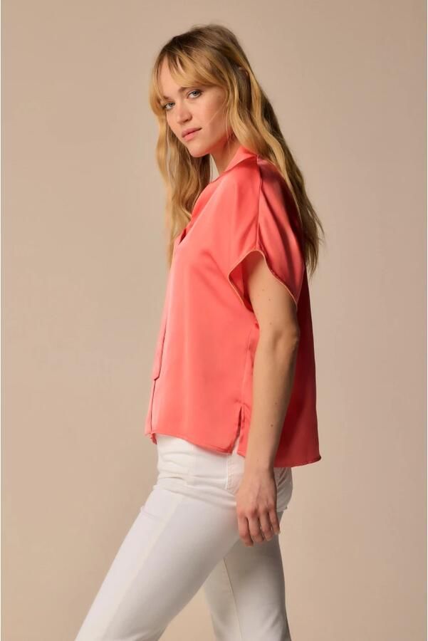 Kocca Elegante blouse met lange mouwen en strik Red Dames - Foto 4