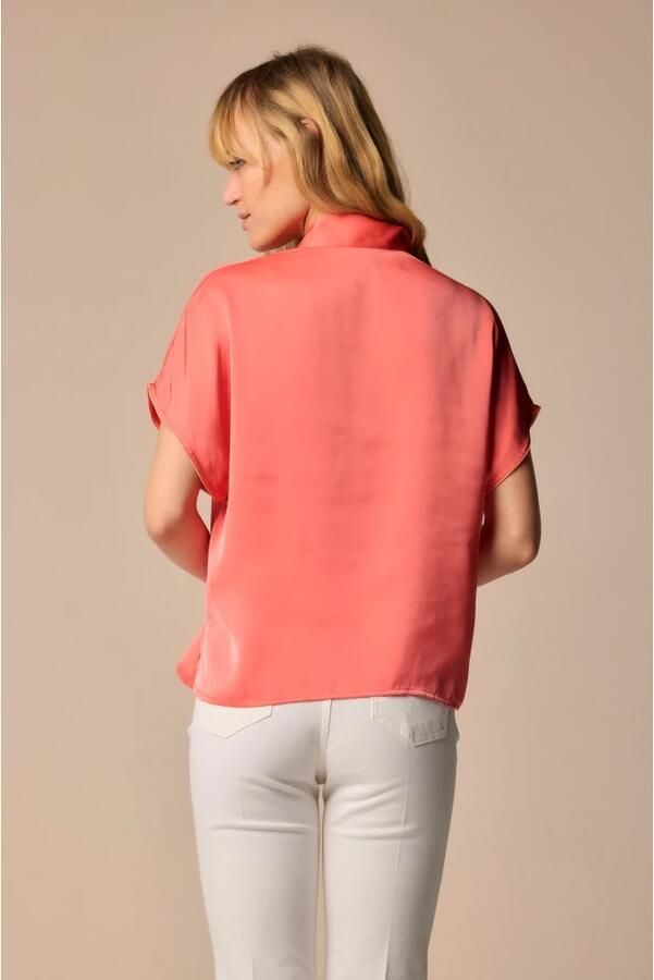 Kocca Elegante blouse met lange mouwen en strik Red Dames - Foto 5