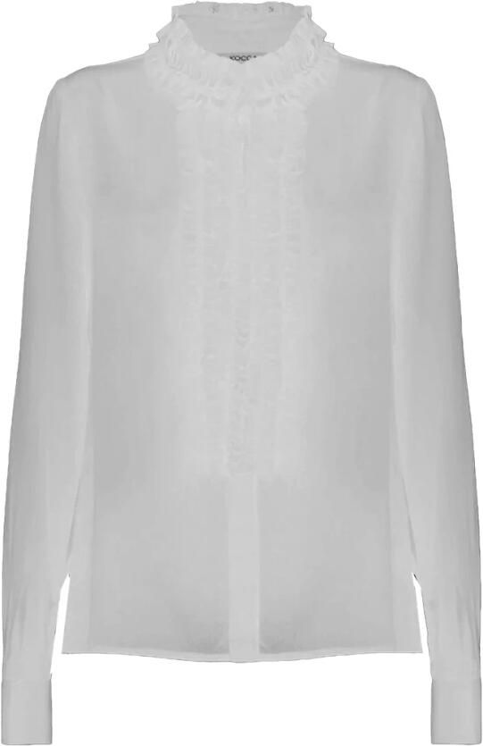 Kocca Gerimpelde Viscose Overhemd White Dames