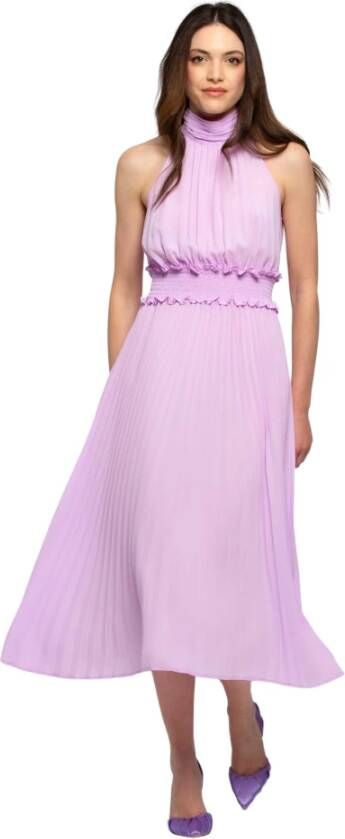 Kocca Lange jurk met taille ruches Roze Dames