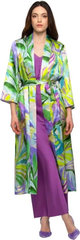 Kocca Lange Kimono Stijl Jas Meerkleurig Dames