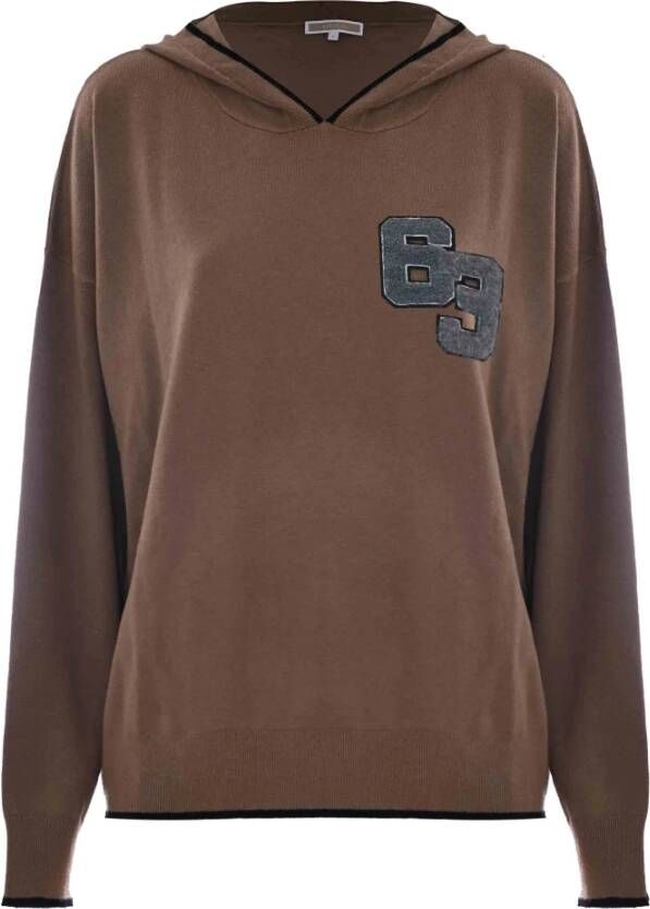 Kocca Lange mouwen hoodie met viscose mix Bruin Dames