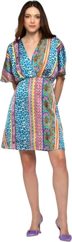 Kocca Leopard and flower print mini dress Meerkleurig Dames