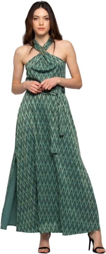 Kocca Long geometric print dress Groen Dames
