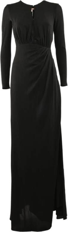 Kocca Lurex gebreide lange jurk met druppel halslijn Black Dames