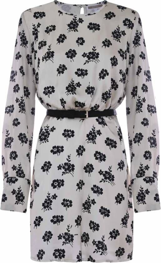 Kocca Bloemenprint Viscose Jurk met Riem Beige Dames