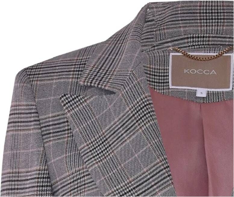 Kocca Gebloemde viscose blend jas met contrasterende voering Grijs Dames