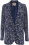Kocca Viscose jasje met abstracte blauwe bloemen Blauw Dames - Thumbnail 2