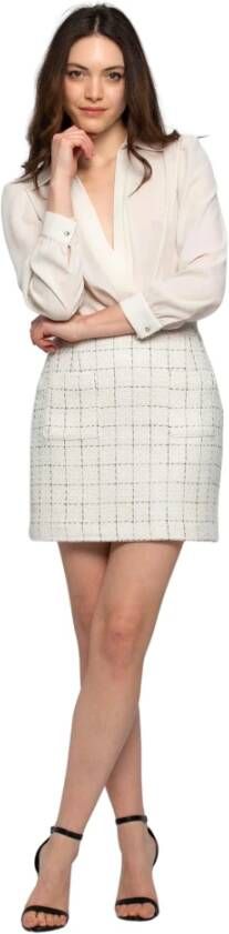 Kocca Overhemdjurk met tartan rok Beige Dames