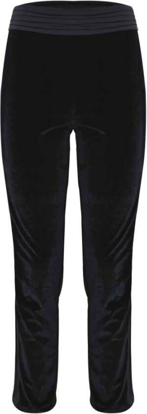 Kocca Rechte broek met geplooide tailleband Zwart Dames