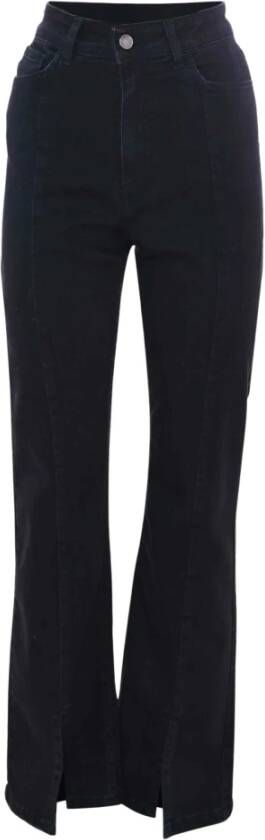 Kocca Rechte jeans met split onderaan Zwart Dames