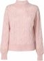 Kocca Gebreide Trui met Gevlochten Half Col Pink Dames - Thumbnail 1