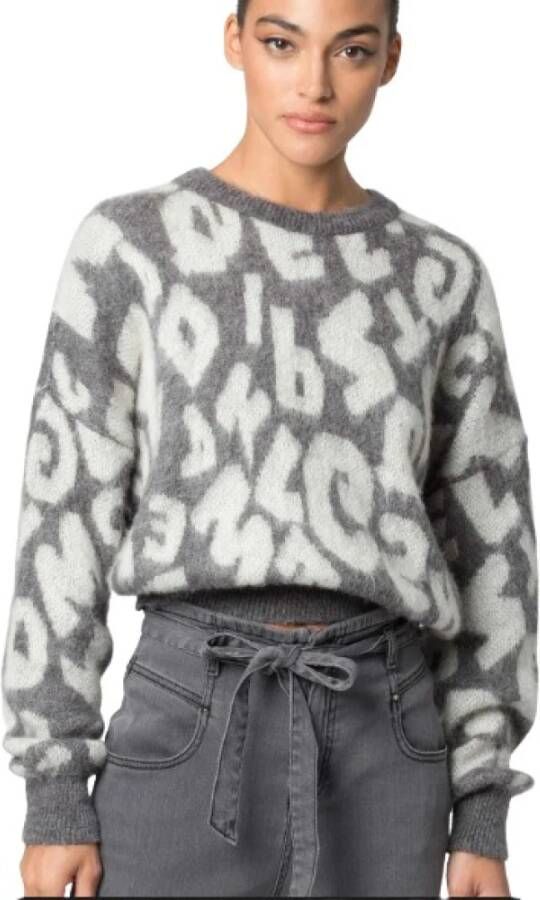 Kocca Grijze letterprint trui met lange mouwen Gray Dames