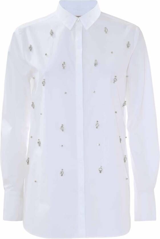 Kocca Sprankelend katoenen tuxedo shirt Wit Dames