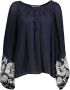 Kocca Blauwe Geborduurde Blouse met Lange Mouwen Blue Dames - Thumbnail 1
