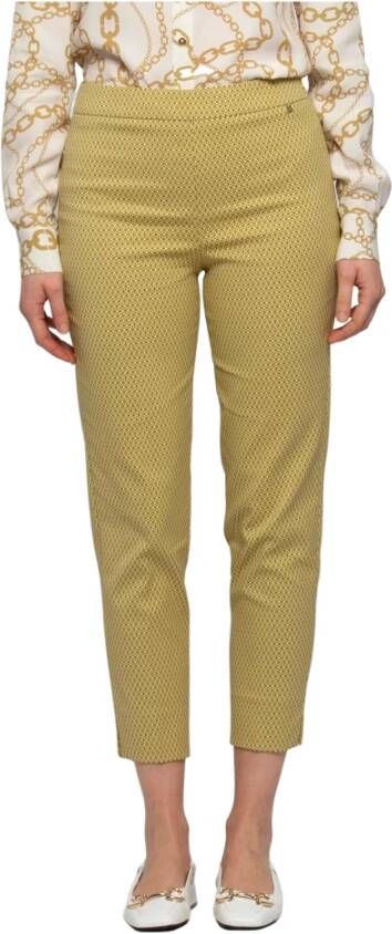 Kocca Strakke Katoenen Modieuze Broek Groen Dames