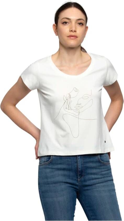 Kocca Stretch katoenen T-shirt White Dames
