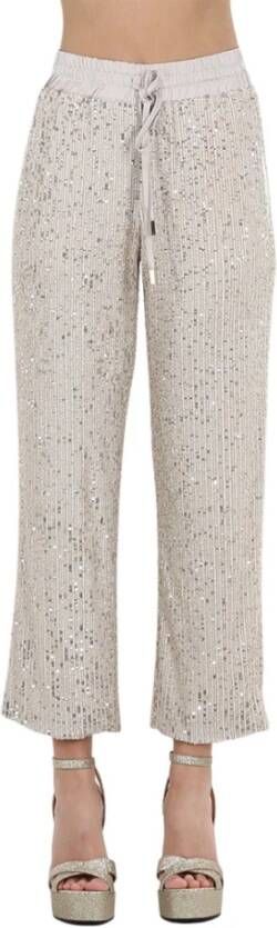 Kocca Sweatpants met pailletten en elastische tailleband Grijs Dames