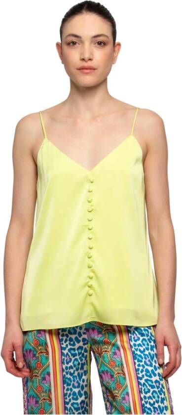 Kocca Top met knoopdetail Yellow Dames