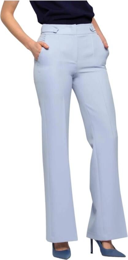 Kocca Trendy broek met decoratieve knopen Blauw Dames