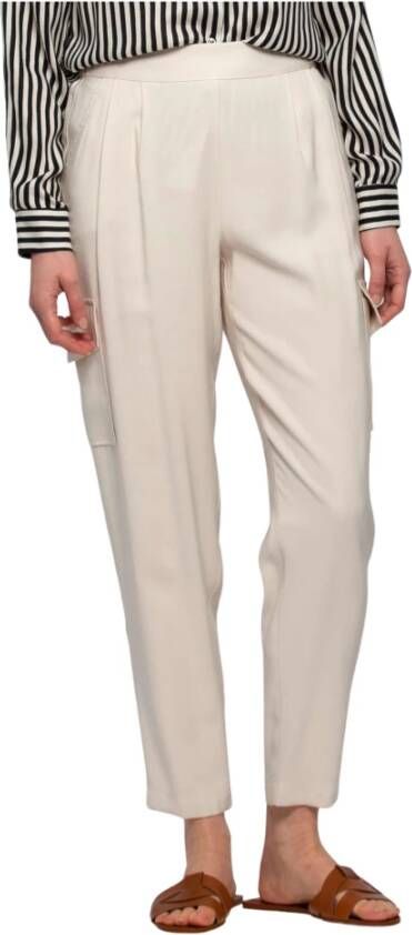 Kocca Trendy Lyocell Broek met Zakken Beige Dames